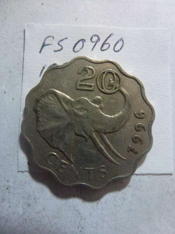 1996 Swaziland 20 cent