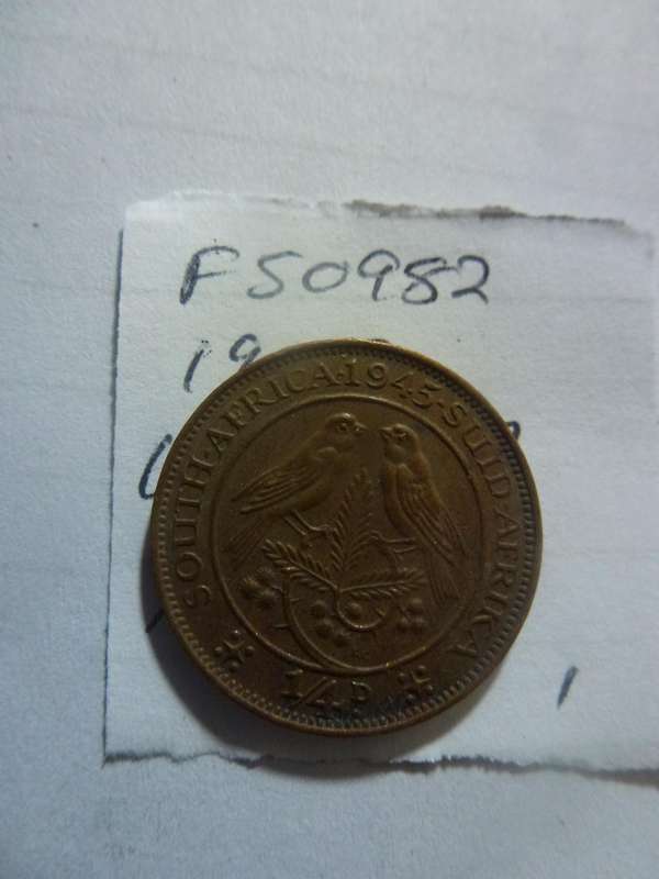 1945 Union of South Africa 1/4 penny