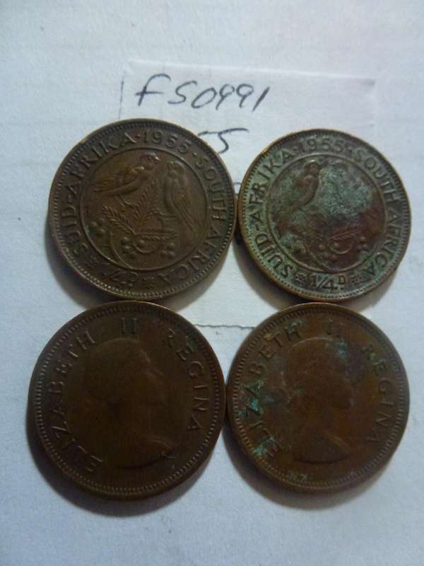 1955 Union of South Africa 1/4 penny