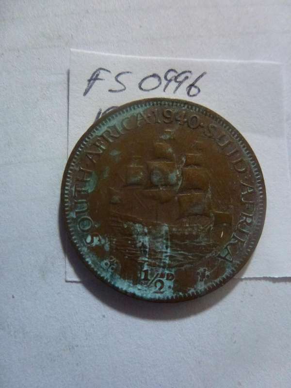 1940 Union of South Africa 1/2 penny