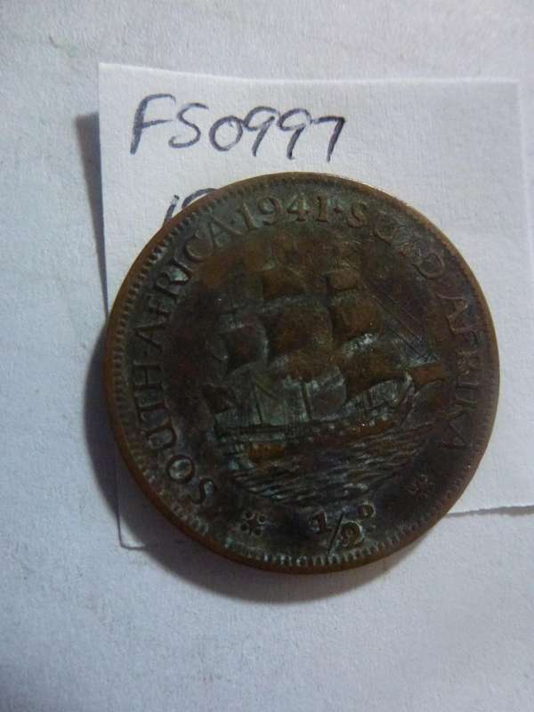 1941 Union of South Africa 1/2 penny