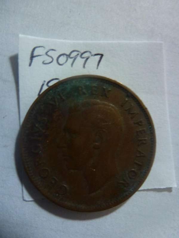 1941 Union of South Africa 1/2 penny