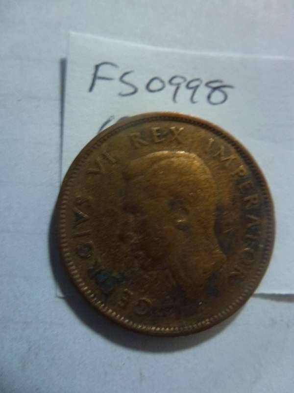1943 Union of South Africa 1/2 penny
