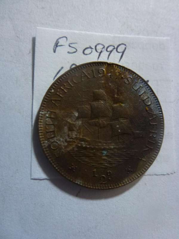 1947 Union of South Africa 1/2 penny