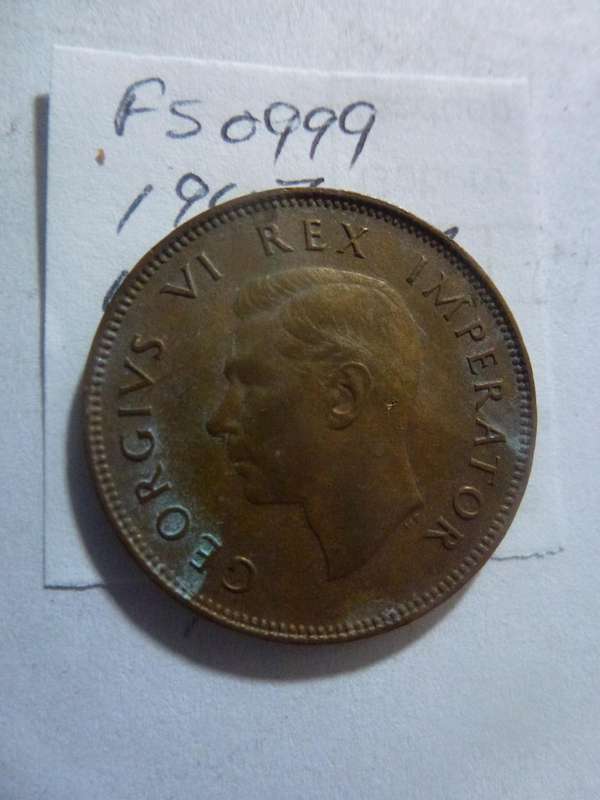 1947 Union of South Africa 1/2 penny