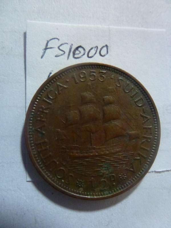 1953 Union of South Africa 1/2 penny