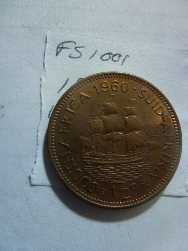 1960 Union of South Africa 1/2 penny