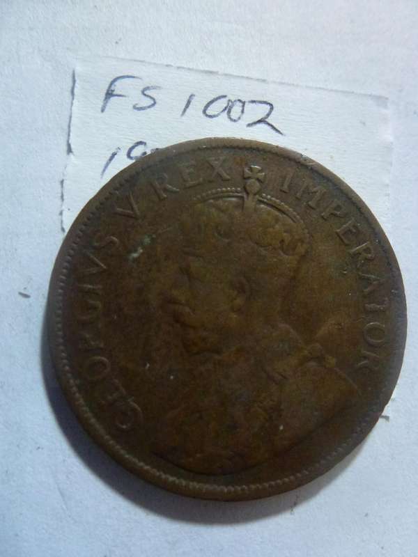 1929 Union of South Africa 1 penny