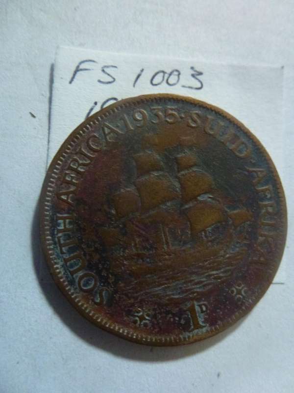 1935 Union of South Africa 1 penny