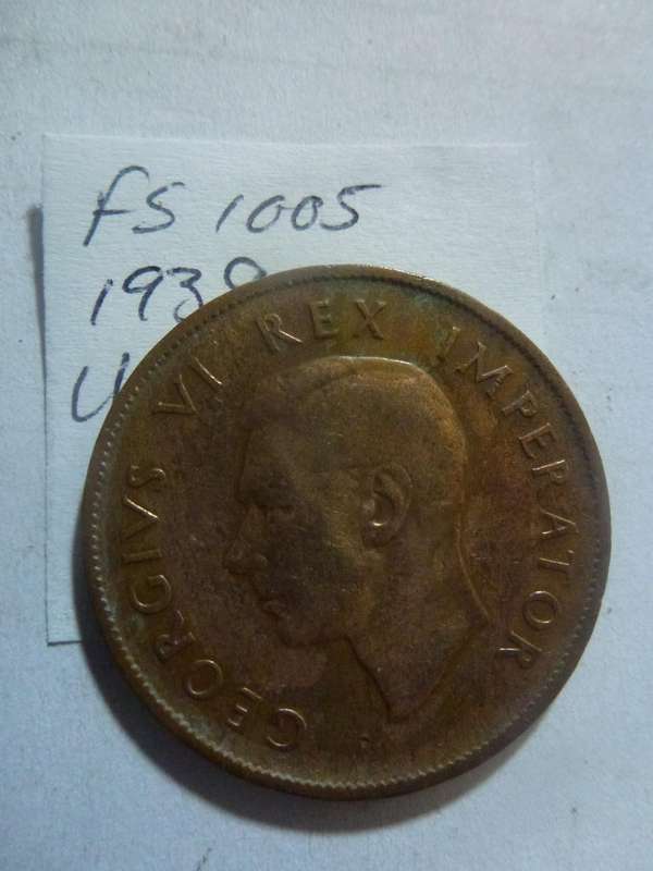 1939 Union of South Africa 1 penny