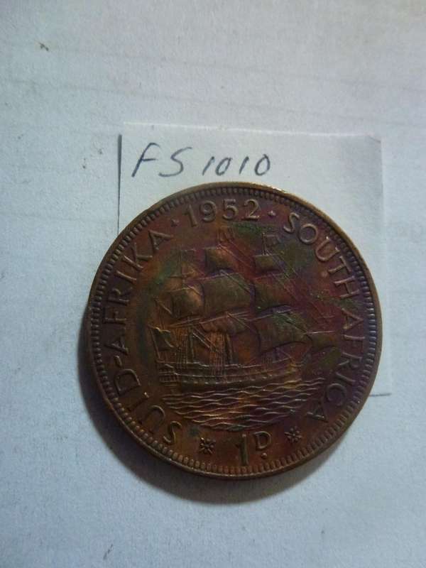 1952 Union of South Africa 1 penny