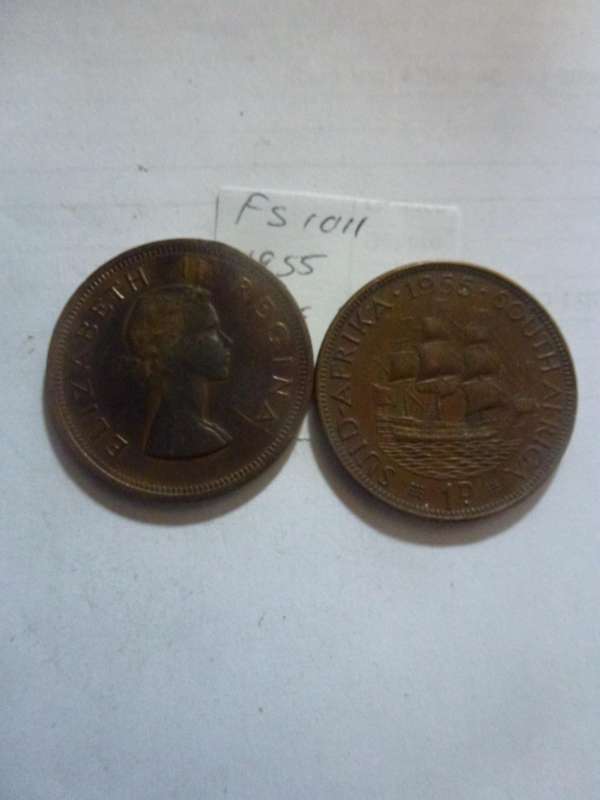 1955 Union of South Africa 1 penny