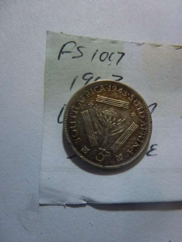 1943 Union of South Africa 3 pence