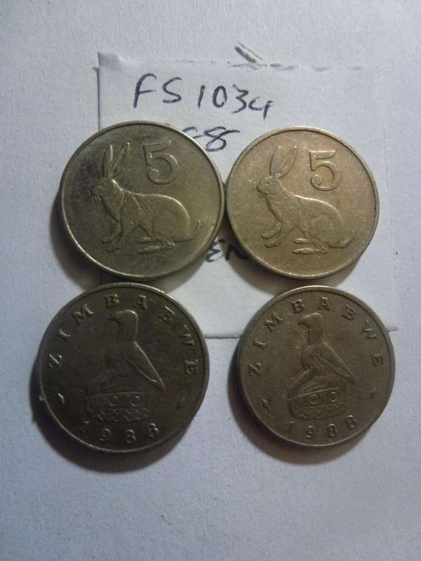 1988 Zimbabwe 5 cent