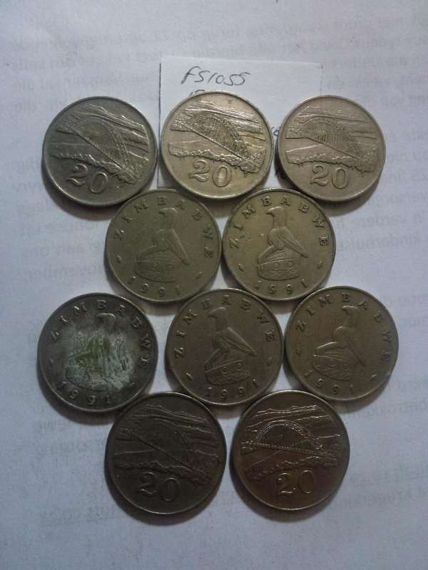 1991 Zimbabwe 20 cent