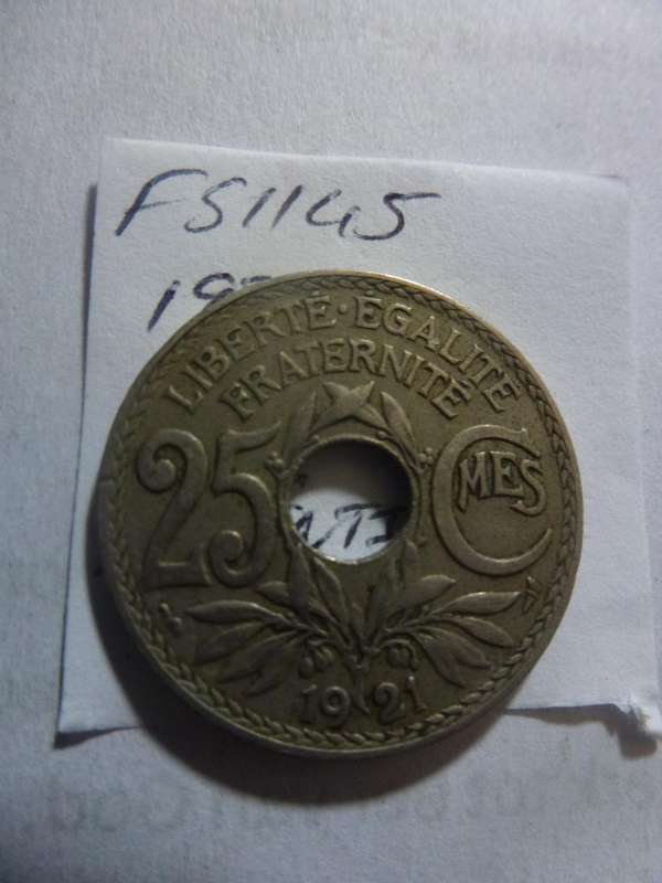 1921 France 25 centimes