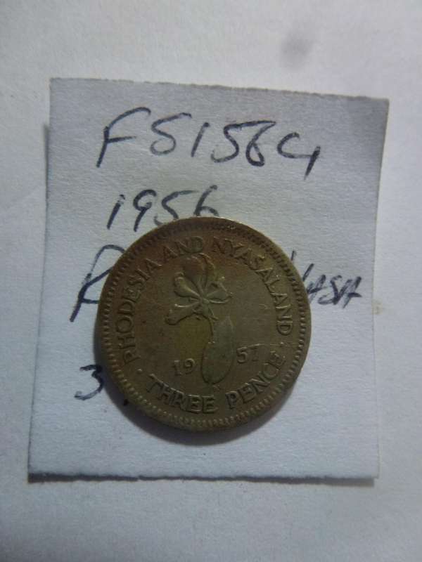 1956 Rhodesia and Nyasaland 3 pence
