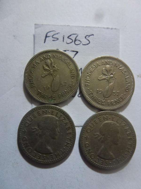1957 Rhodesia and Nyasaland 3 pence