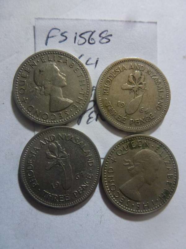 1964 Rhodesia and Nyasaland 3 pence