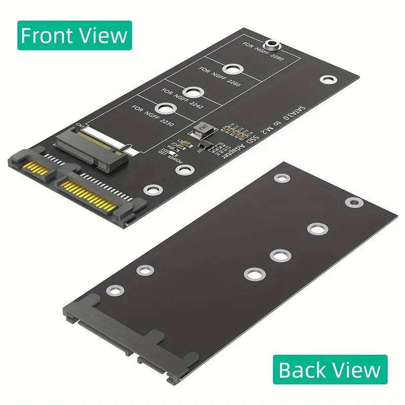 USB-Powered M.2 NGFF to SATA III Adapter Card - B & M Key SSD Converter for 6.35cm SATA III