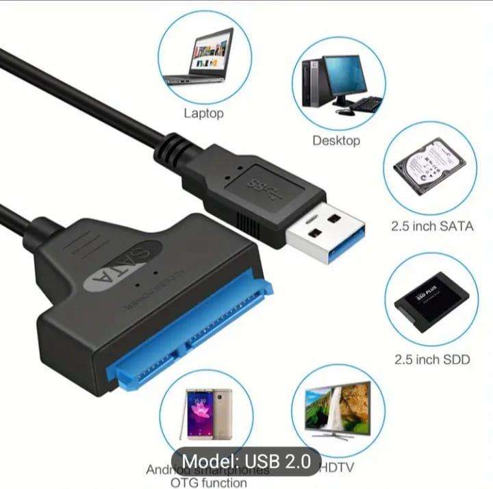 USB 3.0 to SATA Cable Suitable for 6.35 cm External HDD SSD Adapter, SATA to USB Hard Drive Adapter