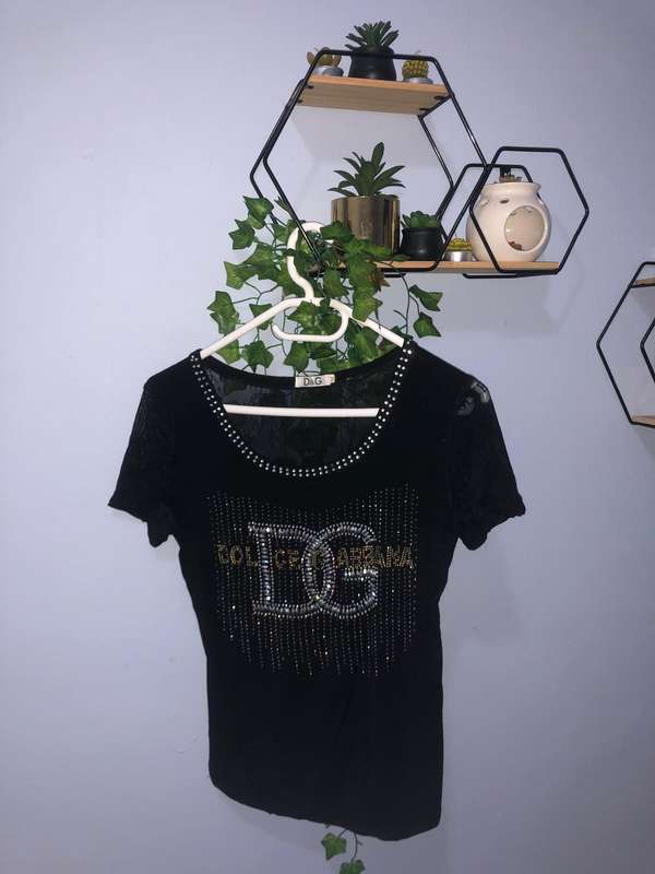 Dolche and Gabana Logo top with see-through back