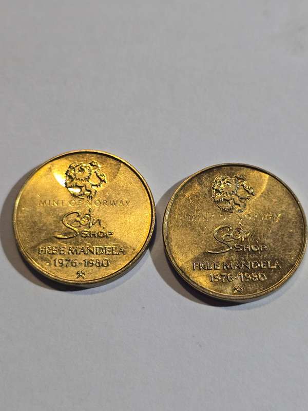 2x Long walk to Freedom - Free Mandela coins