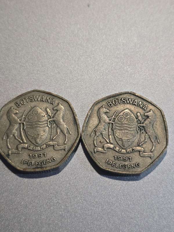 2 Botswana 1 Pulas 1991
