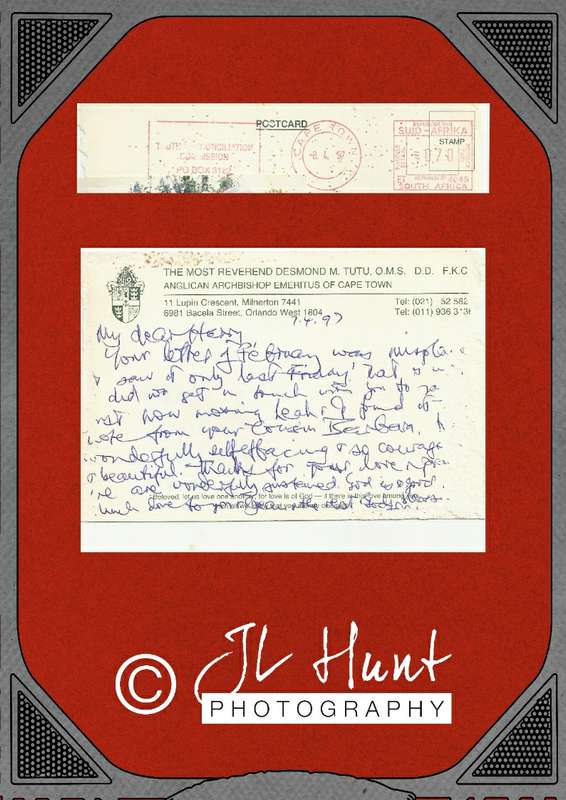 Desmond Tutu _ Original Hand written card.
