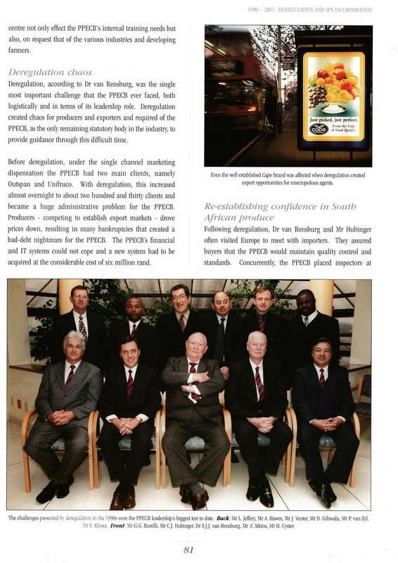 PPECB - Perishable Product Export Board book - 160 years