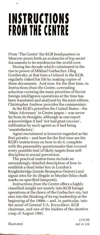 Instructions from the centre (KGB)