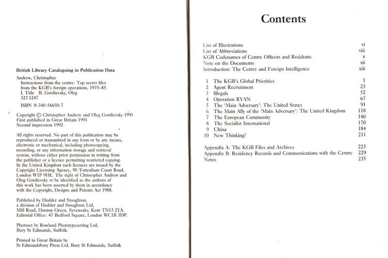 Instructions from the centre (KGB)