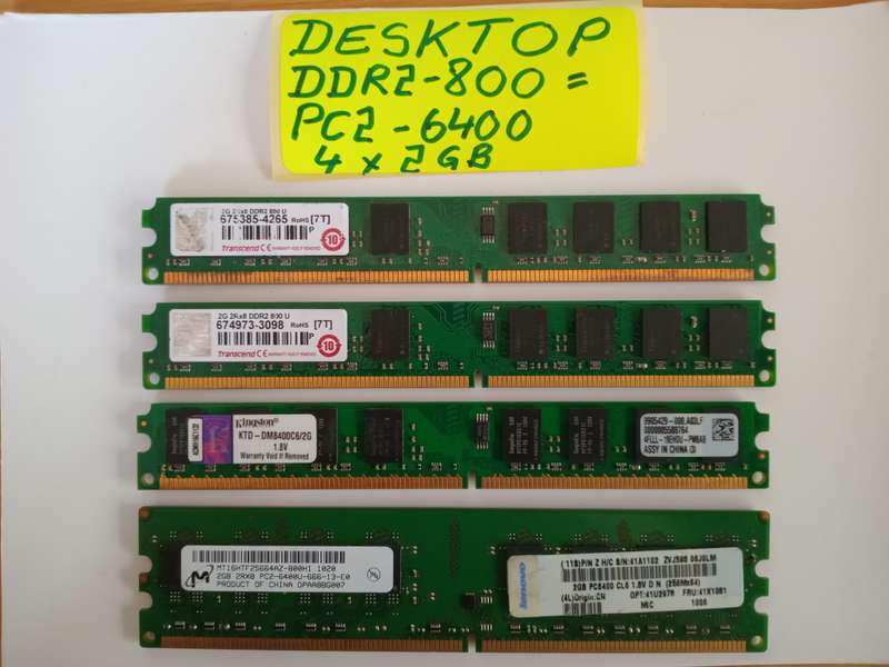 RAM Desktop DDR2-800  PC2-6400 4 x 2 GB