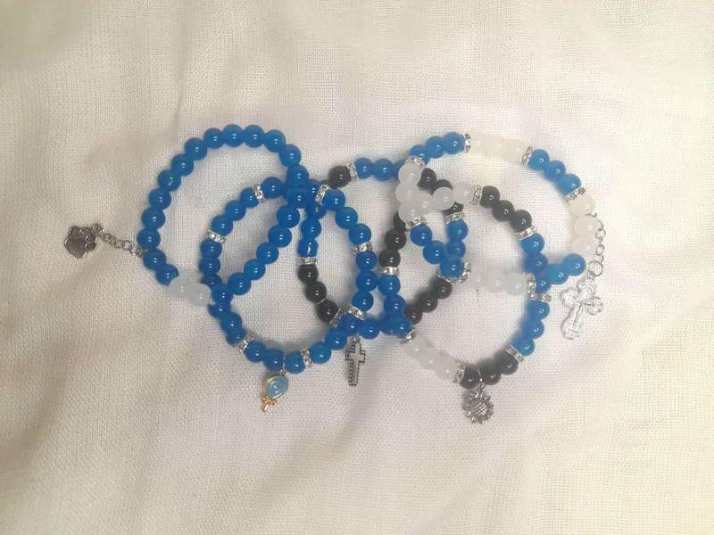 Charm Bracelet Set-Elegant Beaded Stack (5 Pieces)-Handmade
