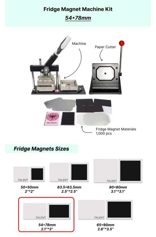 Fridge magnet machine maker 54x78mm
