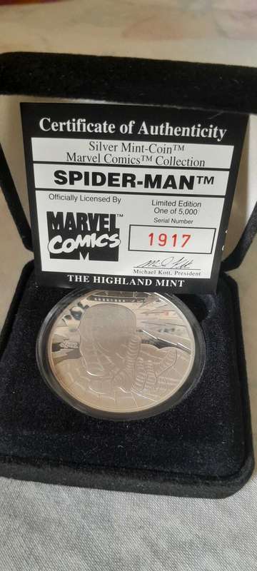 Silver Spiderman Coin. Limited Edition