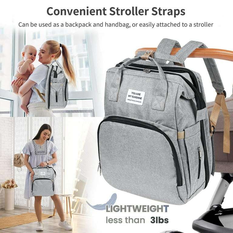 Baby Essentials Bag with Insulated Bottle Pockets for Warm Feeding on-the-go