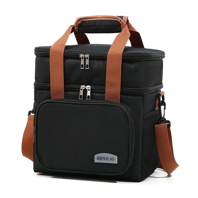 Insulated Lunch Bag for Picnics Leakproof, Thick Thermal Cooler Bag Has Adjustable Shoulder Strap