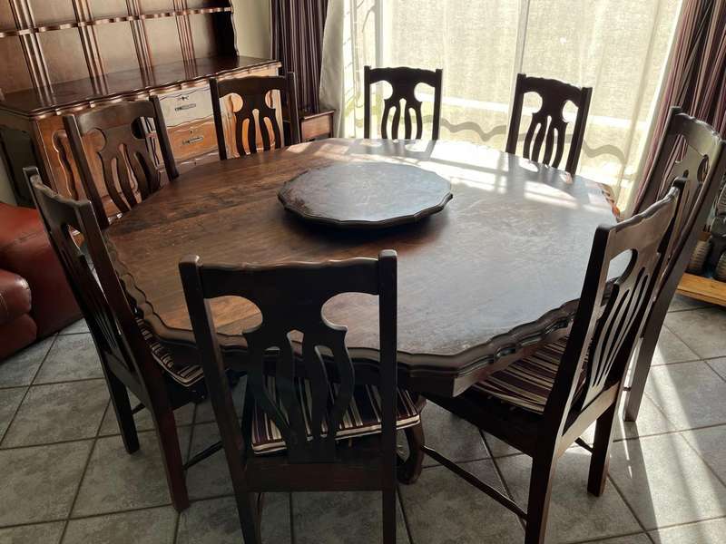 8-Seater Dining Set with Lazy Susan
