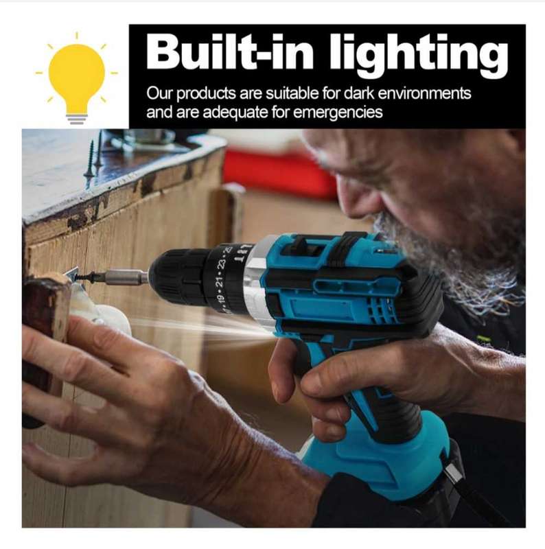 Cordless Electric Impact Wrench And Screwdriver Drill with 2 68V Batteries