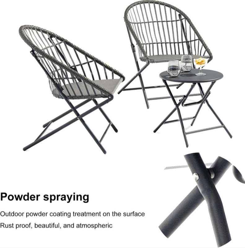 Rattan Indoor And Outdoor Chairs And Round Tables With Multiple Scenes