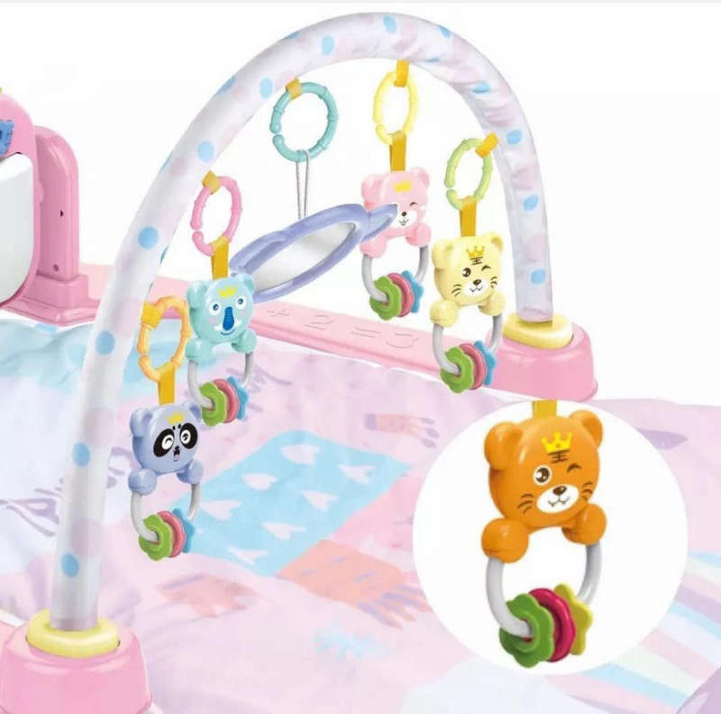 Baby Gym Activity Centre with Piano, Music & Lights Play Mat-pink