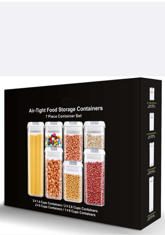 7 Pieces Air Tight Food Storage Containers - White