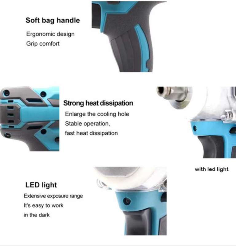 Cordless Electric Impact Wrench And Screwdriver Drill with 2 68V Batteries