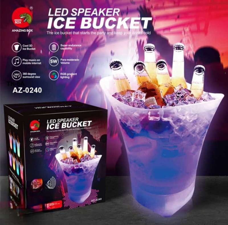 Ice Bucket Bluetooth LED Speaker 5L With LED Christmas Hat