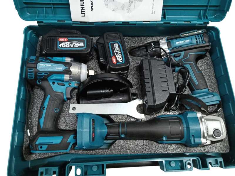 ZS - FUENTE 3 in 1 68V Cordless Power Combo Kit Impact Wrench, Drill and Angle Grinder