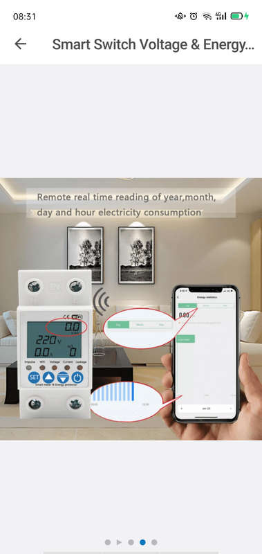 Smart Switch Voltage & Energy Monitoring / Earth Leakage / 63A / wifi TUYA
