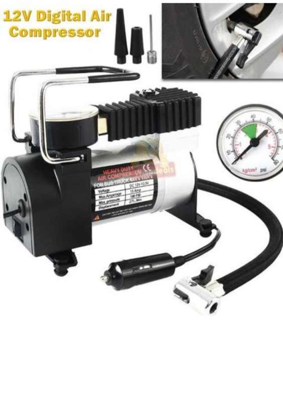 12V 120W Digital Air Compressor with Nozzles