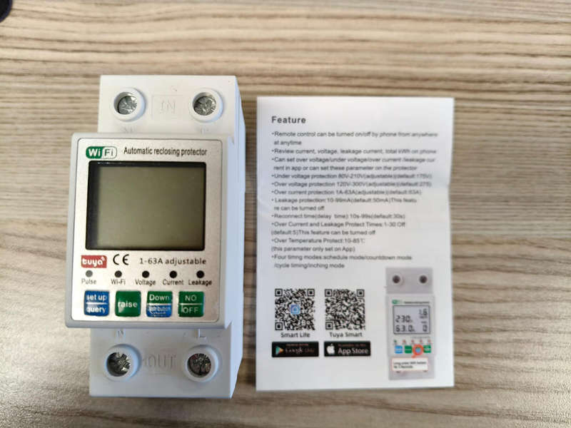 Smart Switch Voltage & Energy Monitoring / Earth Leakage / 63A / wifi TUYA