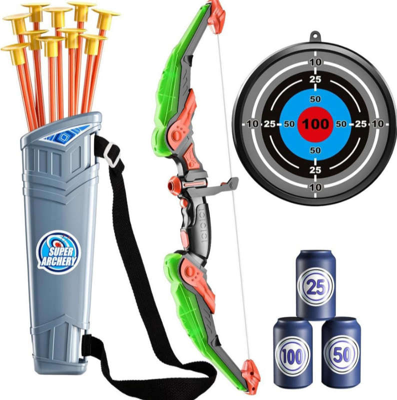 Bow and Arrow Set for Kids 3-10 Years, with 10 Suction Cup Arrows & Target